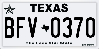 TX license plate BFV0370