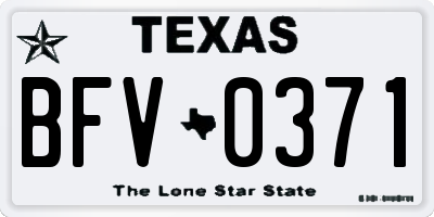 TX license plate BFV0371