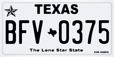 TX license plate BFV0375