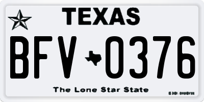 TX license plate BFV0376