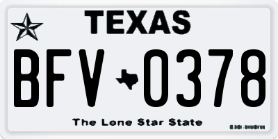 TX license plate BFV0378