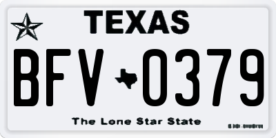 TX license plate BFV0379