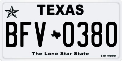 TX license plate BFV0380