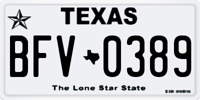 TX license plate BFV0389