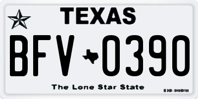 TX license plate BFV0390