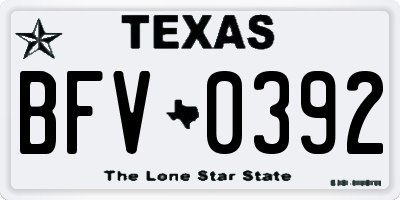 TX license plate BFV0392