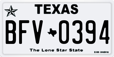 TX license plate BFV0394