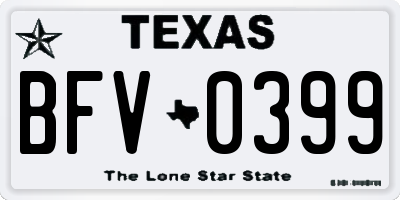 TX license plate BFV0399