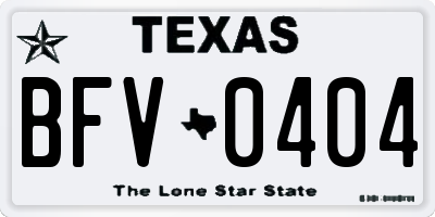 TX license plate BFV0404