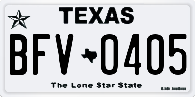 TX license plate BFV0405