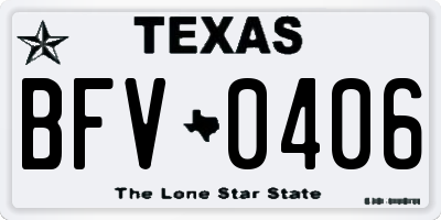 TX license plate BFV0406
