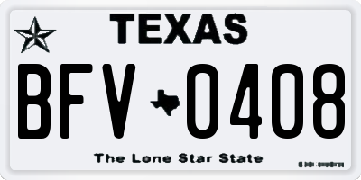 TX license plate BFV0408