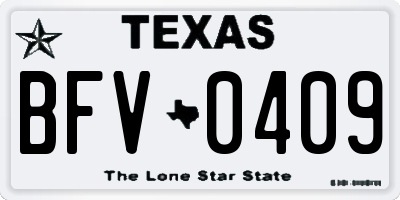 TX license plate BFV0409