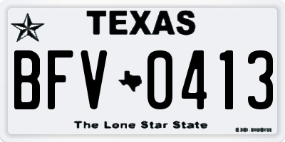 TX license plate BFV0413