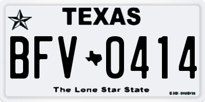 TX license plate BFV0414