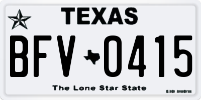 TX license plate BFV0415
