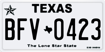 TX license plate BFV0423