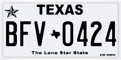 TX license plate BFV0424
