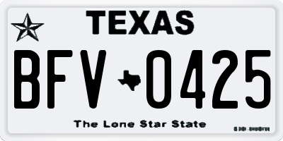 TX license plate BFV0425
