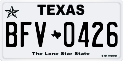 TX license plate BFV0426