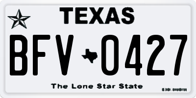 TX license plate BFV0427