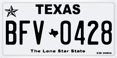 TX license plate BFV0428