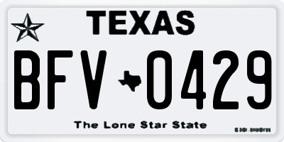 TX license plate BFV0429