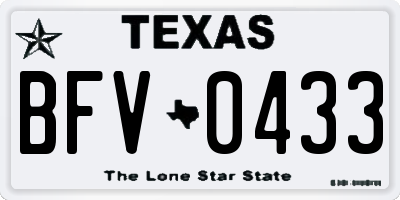 TX license plate BFV0433