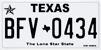 TX license plate BFV0434