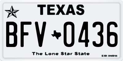 TX license plate BFV0436