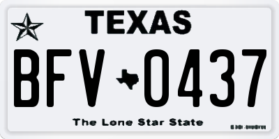TX license plate BFV0437