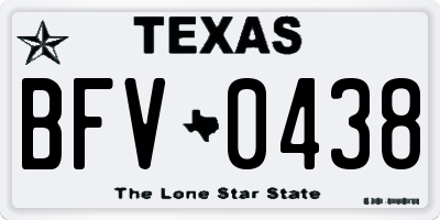 TX license plate BFV0438