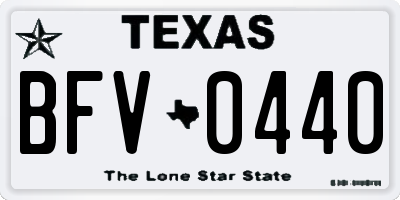 TX license plate BFV0440