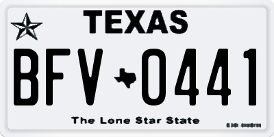 TX license plate BFV0441