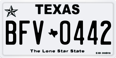 TX license plate BFV0442