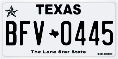 TX license plate BFV0445