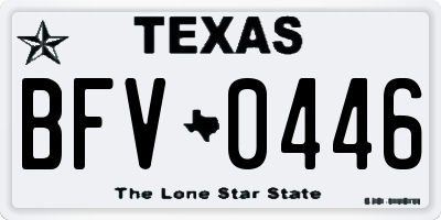 TX license plate BFV0446