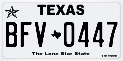 TX license plate BFV0447