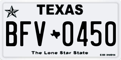 TX license plate BFV0450