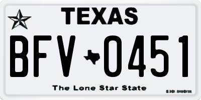 TX license plate BFV0451