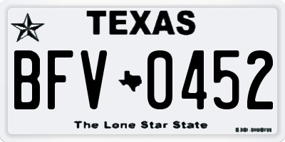 TX license plate BFV0452
