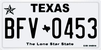 TX license plate BFV0453