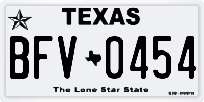 TX license plate BFV0454