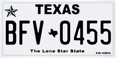 TX license plate BFV0455