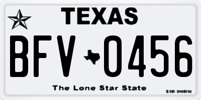 TX license plate BFV0456