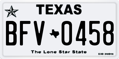TX license plate BFV0458