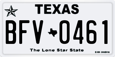 TX license plate BFV0461