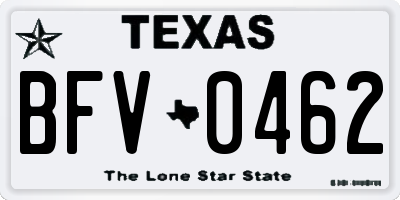 TX license plate BFV0462