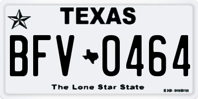 TX license plate BFV0464