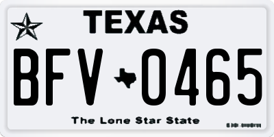 TX license plate BFV0465